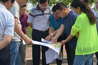 乐陵市委副书记、市长王大山一行到清洋湖水产养殖基地视察工作